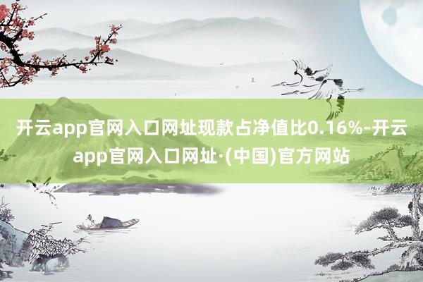 开云app官网入口网址现款占净值比0.16%-开云app官网入口网址·(中国)官方网站