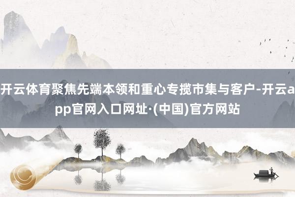 开云体育聚焦先端本领和重心专揽市集与客户-开云app官网入口网址·(中国)官方网站