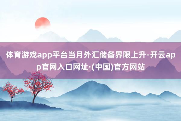 体育游戏app平台当月外汇储备界限上升-开云app官网入口网址·(中国)官方网站