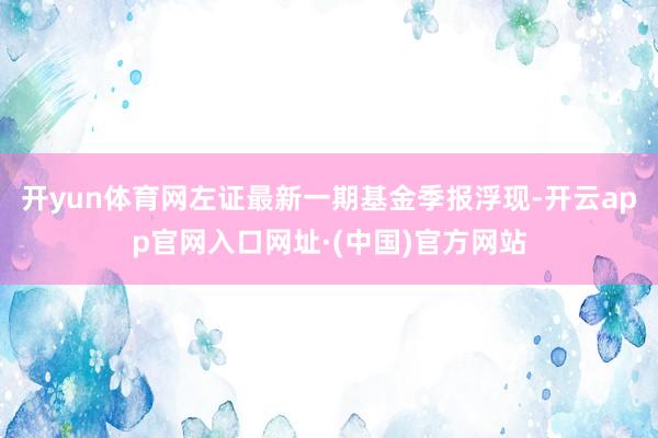 开yun体育网左证最新一期基金季报浮现-开云app官网入口网址·(中国)官方网站